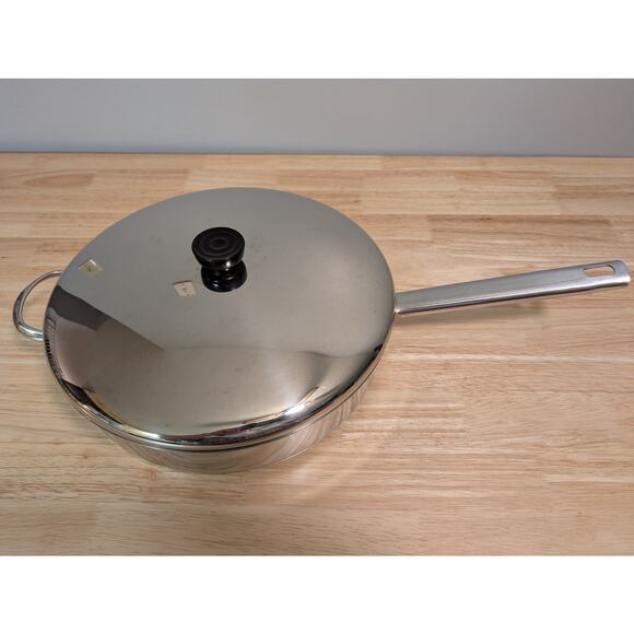 Wolfgang Puck Bistro 18/10 Stainless Steel 12" Saute Pan Skillet w/ Lid 022005 - Picture 2 of 6